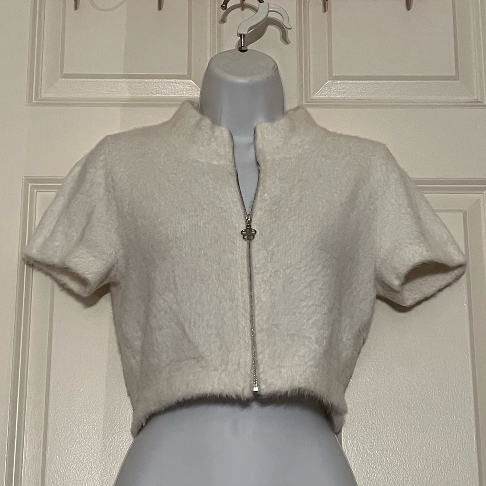 Pretty Damage Faux Fur Cropped Jacket Sz: S
